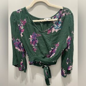 Green Floral Top